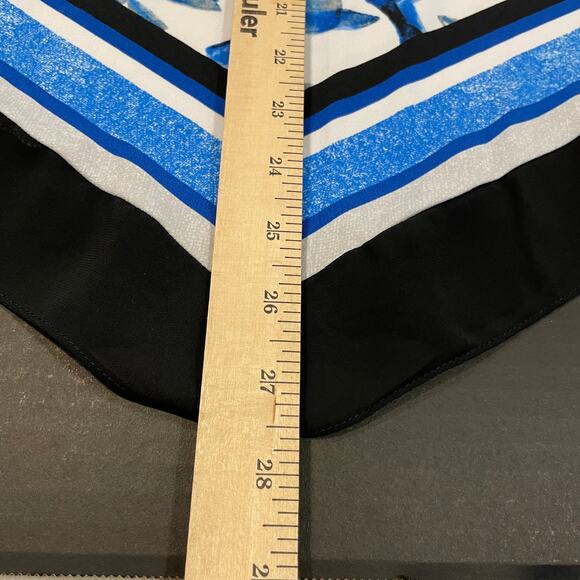 Alfani women's blouse PL Cobalt Broken Mirror Print Bell Sleeve handkerchief - Picture 14 of 16